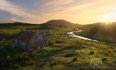 Old rusty tin roof cottage at Connemara 