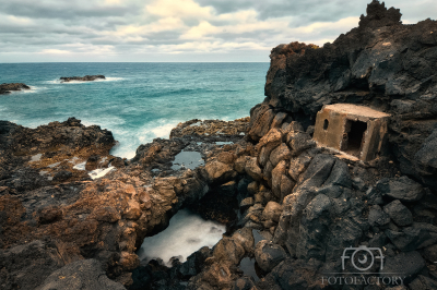 Rocky coast at Charco del Palo, Lanzerote, Canary Islands 