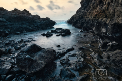 Rocky cost At Charco del Palo, Lanzerote, Canary Islands 