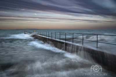 Rough seas at Knockadoon Pier