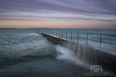 Rough seas at Knockadoon Pier