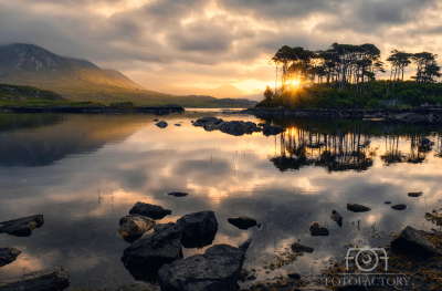 Twelve pines island at Derryclare lake 